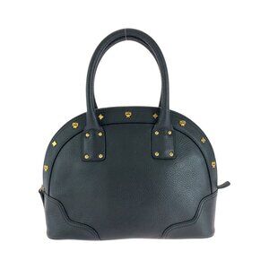 Authentic MCM Visetos Leather Studded Alma Style Satchel Hand Bag